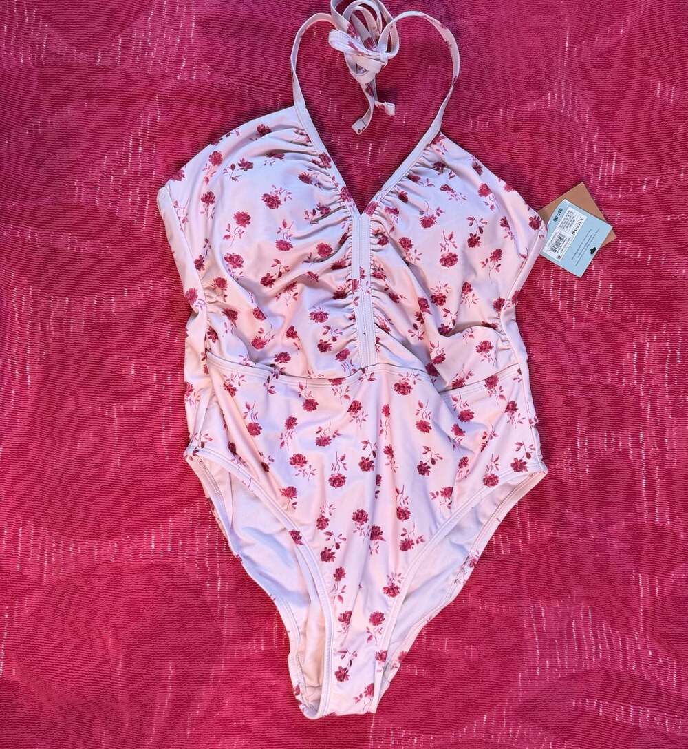 Shade & Shore Slimming Pink One Piece Swim Women Size L (12-14)